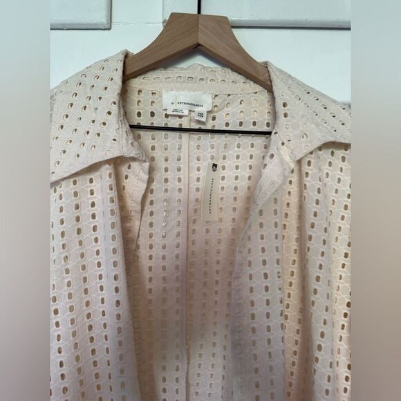 NWT Anthropologie Cream Eyelet Duster O/S - Picture 6 of 9